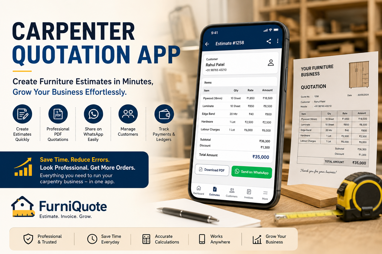 Carpenter Quotation App: The Smarter Way to Create Furniture Estimates