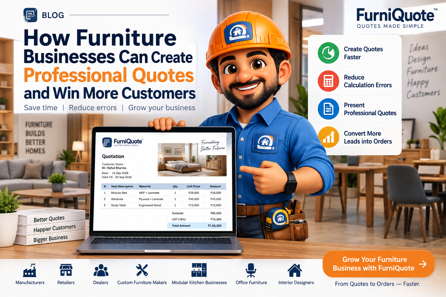 How Furniture Businesses Can Create Professional Quotes and Win More Customers