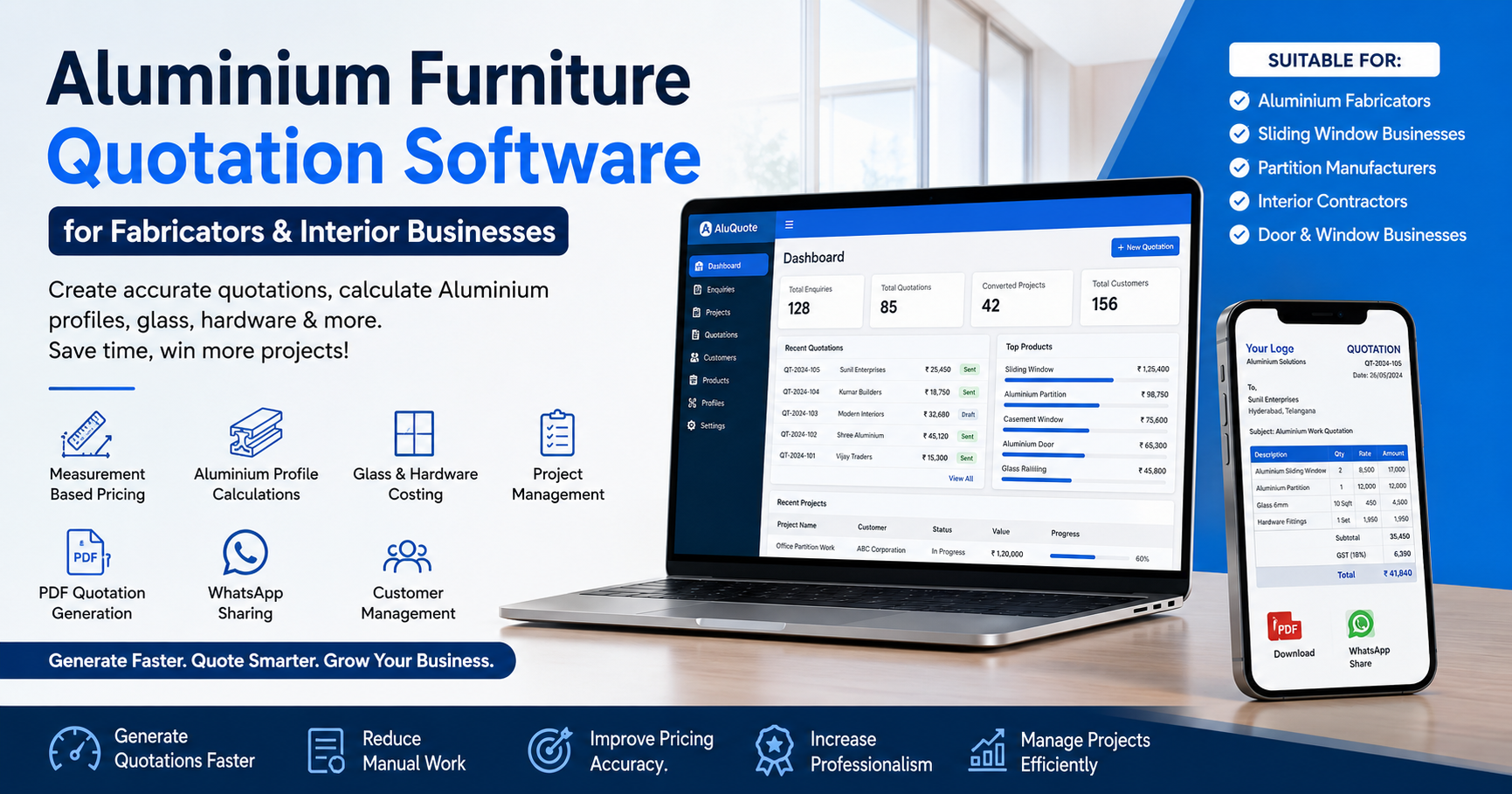 Aluminium Furniture Quotation Software for Fabricators & Interior Businesses