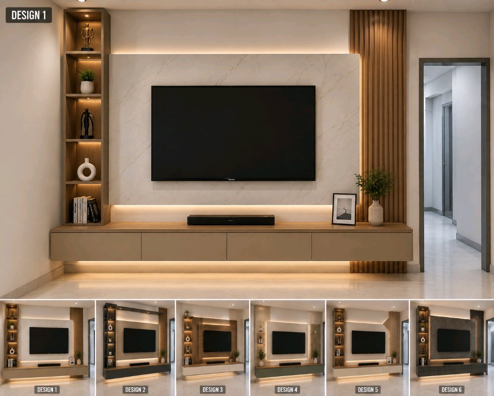 Shree Shiv Wooden & PVC Farnichar - Tv Unit: 1787207934136_compressed in India
