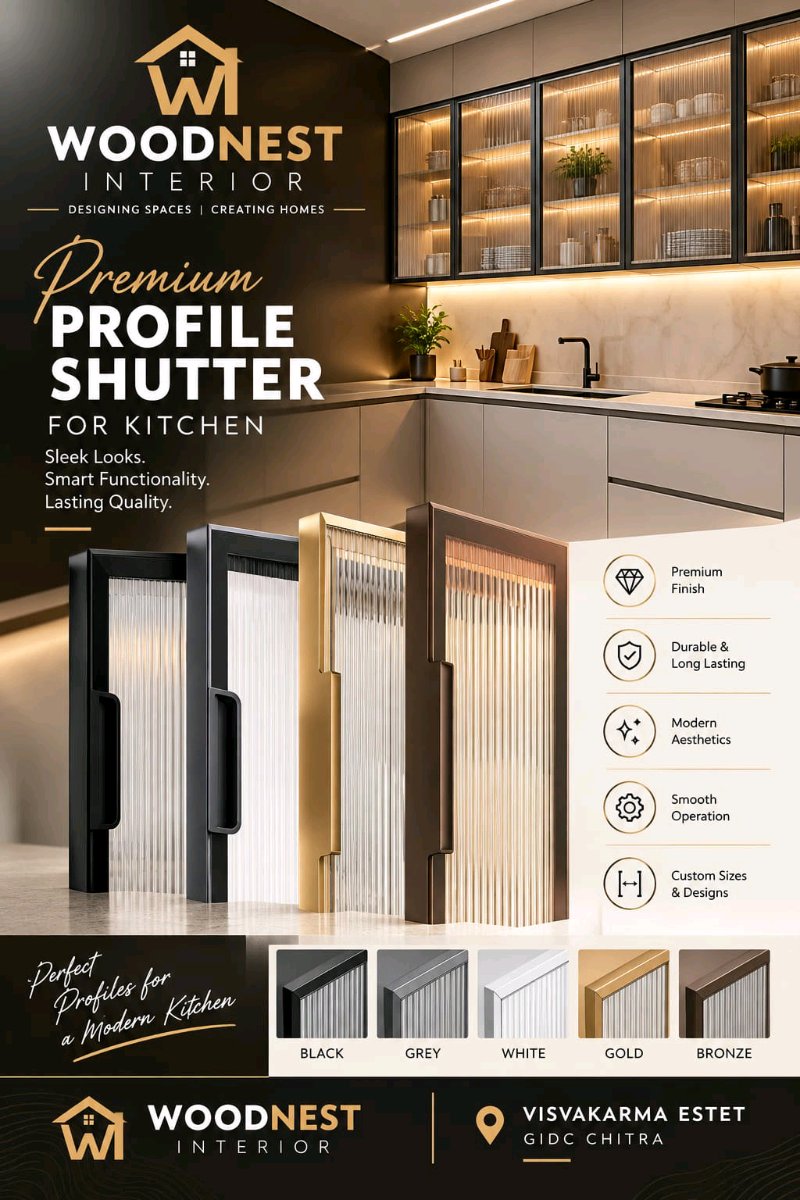 Woodnest Interior - Aluminum Glass Profile Door: 1790580623792_compressed in Bhavnagar